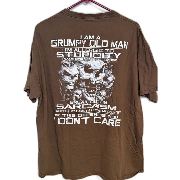 "Grumpy Old Man Born in September - Allergic to Stupidity" T-shirt‎ XL - Picture 1 of 3